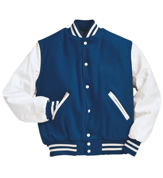 Holloway 224183 Wool Varsity Jacket w/ Leather Sleeves